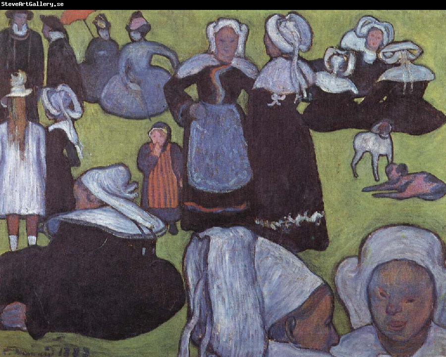Emile Bernard breton women in meadow